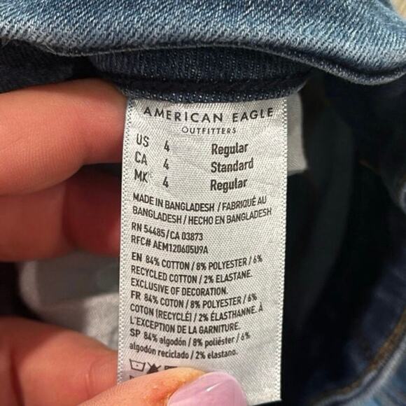 American Eagle Skinny Jeans High Rise Next Level Stretch Medium Wash Blue Size 4 - Picture 5 of 11
